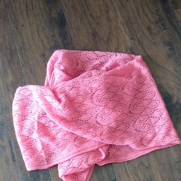 Enzo Mantovani Wool Cashmere Pink Knitted Crochet Scarf wrap - Picture 7 of 13